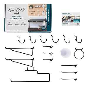 National Hardware Made By Me Series N900-003 Pegboard Organization Hardware Kit, Steel, Black, Matte