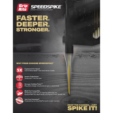 Grip-Rite 4-1/2 in. Framing Steel Nail Full Round Head 2000 pc