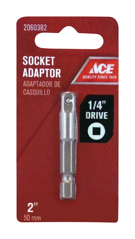 Ace 1/4 in. Square Socket Adapter 1/4 in. Dia. x 2 in. L 1 pc.