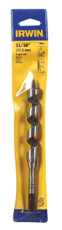Irwin Carbon Steel Hex 11/16 in. Dia. x 7-1/2 in. L Auger Bit 1 pc.
