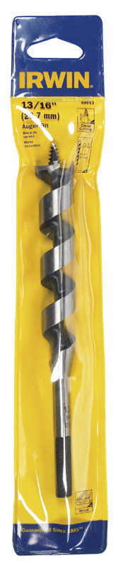 Irwin Carbon Steel Straight 13/16 in. Dia. x 7-1/2 in. L Auger Bit 1 pc.