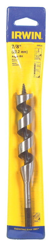 Irwin Carbon Steel Straight 7/8 in. Dia. x 7-1/2 in. L Auger Bit 1 pc.