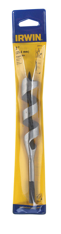 Irwin Carbon Steel Straight 1 in. Dia. x 7-1/2 in. L Auger Bit 1 pc.