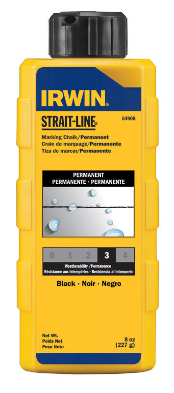 Irwin Strait-Line 8 oz. Black Mason Line Chalk Permanent