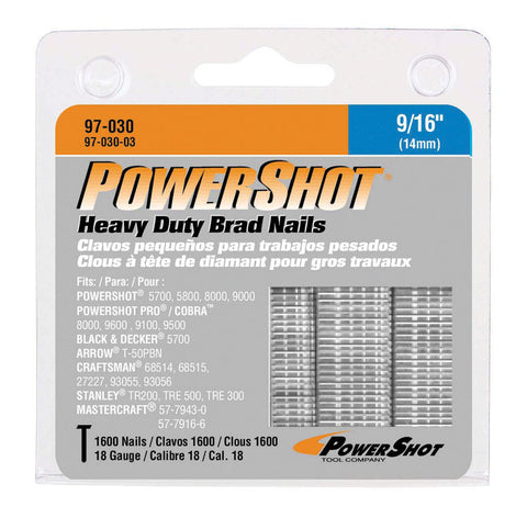 PowerShot Heavy Duty 9/16 in. L 18 Ga. Galvanized Trim Brad Nails 1,600 pk