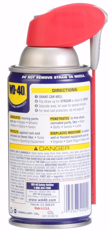 WD-40 Smart Straw 490026 Multi-Use Lubricant, Petroleum Base, 8 oz, Classic Product, Lubricant for Tools, Hinges, Gears