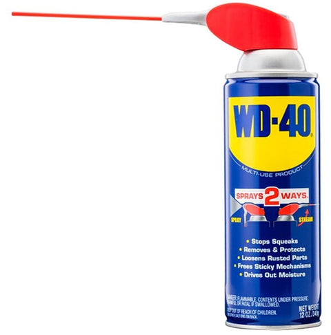 WD-40 Smart Straw 490057 Multi-Use Lubricant, Petroleum Base, 12 oz, Classic Product, Lubricant for Tools, Hinges, Gears