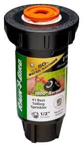Rain Bird 1800 PRS 1802LNPRS Pressure Regulating Pop-Up Sprinkler, 1/2 in Connection, FNPT, 2 in H Pop-Up, Plastic