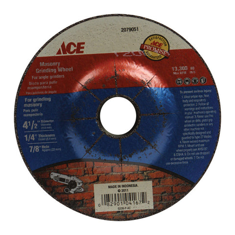 Ace Masonry Grinding Wheel 4-1/2 in. Dia. x 1/4 in. thick x 7/8 in.