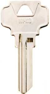 Hy-Ko 11010DE6 Key Blank, Brass, Nickel, For: Dexter Cabinet, House Locks and Padlocks, Pack of 10