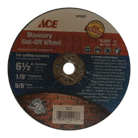 Ace 6.5 in. Dia. x 0.125 in. 0.625 in. Cut Off Blade