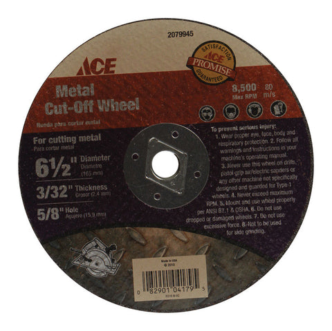 Ace 6.5 in. Dia. x 0.09 in. 0.625 in. Cut Off Blade