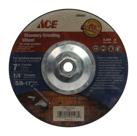 Ace Masonry Grinding Wheel 7 in. Dia. x 1/4 in. thick x 5/8 in.-11 in.