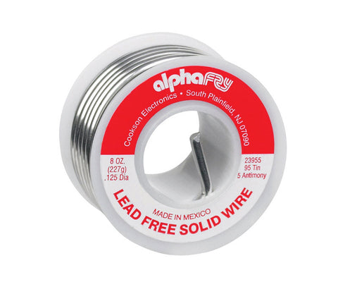 Alpha Fry Tin / Antimony For Plumbing Solid Wire Solder 8 oz. 95% Tin, 5% Antimony For General N