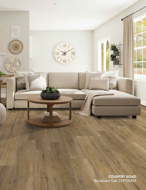 Healthier Choice Flooring CVP106R05 Flooring Plank, 60 in L, 9 in W, Pressed Bevel Edge, Stone Polymer Composite/Vinyl