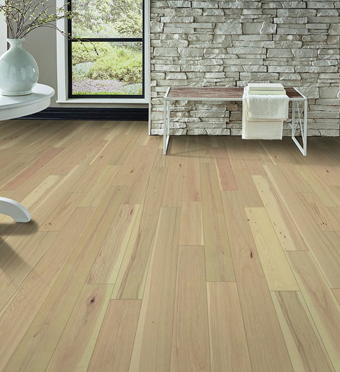 Healthier Choice Flooring HCE603D01 Flooring Plank, 1-1/2 to 6 ft L, 6-1/2 in W, Micro Bevel Edge, Hickory Wood
