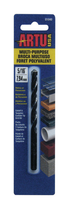 ARTU Carbide Tipped Straight Shank 5/16 in. Dia. x 4-1/2 in. L Drill Bit 1 pc.