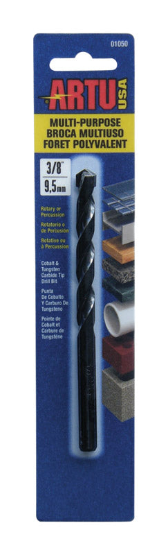 ARTU Carbide Tipped Straight Shank 3/8 in. Dia. x 5-1/4 in. L Drill Bit 1 pc.