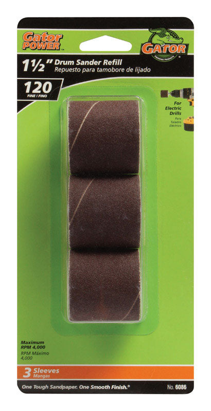 Gator Grit 1.5 in. Dia. x 0.3 in. Dia. 120 Grit Abrasive Sleeve Refill Aluminum Oxide