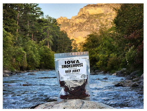 Iowa Smokehouse IS-RH8JP-6CT Beef Jerky, Cracked Black Pepper, 8 oz, 6 CS, Pack of 6