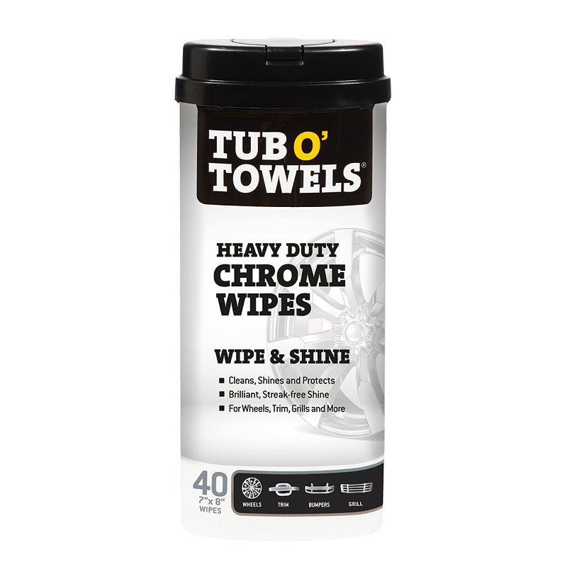 Tub O'Towels TW40-CHR Heavy-Duty Wipes, 8 in L, 7 in W, 40 -Wipes ...