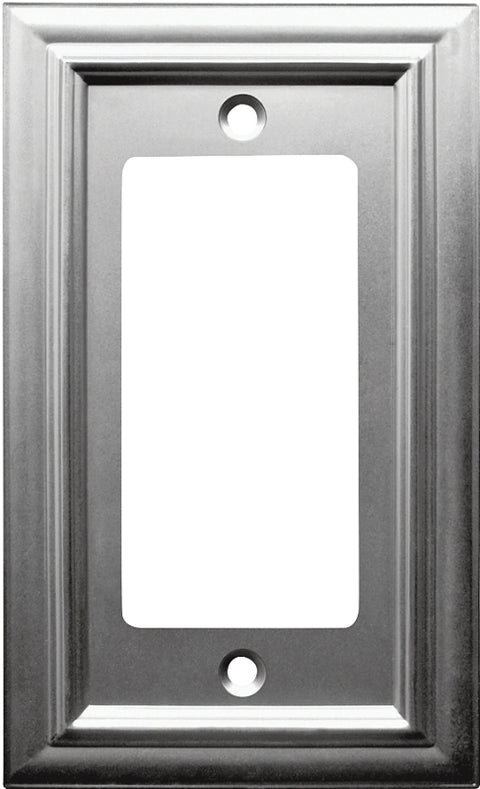 Amerelle 94RN Wallplate, 4-15/16 in L, 2-15/16 in W, 1 -Gang, Cast Metal, Satin Nickel