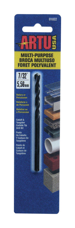 ARTU Carbide Tipped Straight Shank 7/32 in. Dia. x 3-3/4 in. L Drill Bit 1 pc.