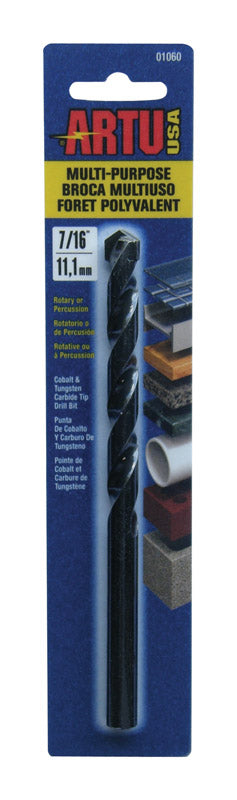 ARTU Carbide Tipped Straight Shank 7/16 in. Dia. x 6-1/8 in. L Drill Bit 1 pc.