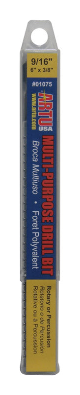 ARTU Carbide Tipped Straight Shank 9/16 in. Dia. x 6-1/4 in. L Drill Bit 1 pc.