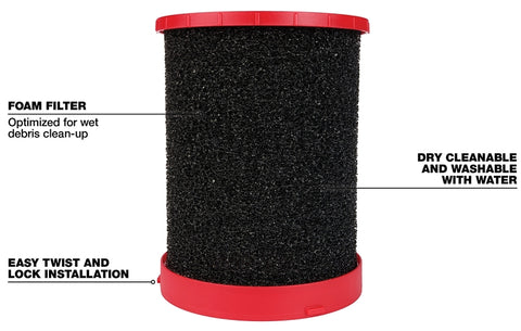 Milwaukee 49-90-1990 Large Vacuum Foam Wet Filter