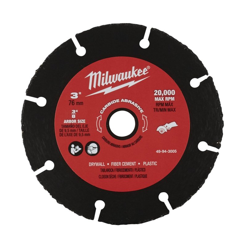 Shell Bells Milwaukee Milwaukee 49-94-3005 Cut-Off Wheel, 3 in Dia, 0.04 in Thick, 3/8 in Ar ...