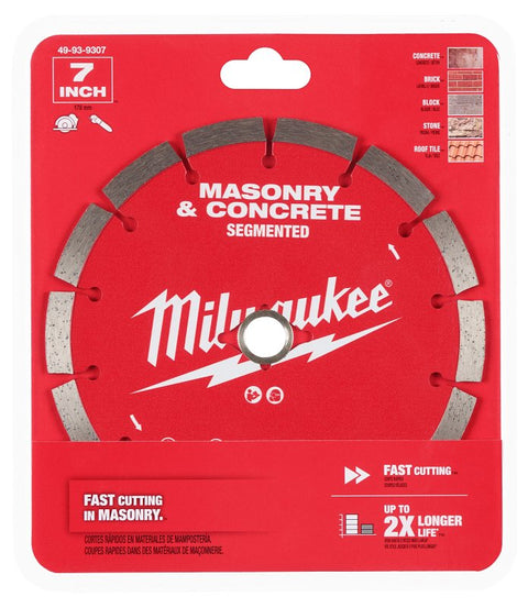 Milwaukee 49-93-9307 Saw Blade, 7 in Dia, DM-7/8 in-5/8 in Arbor, Segmented Rim