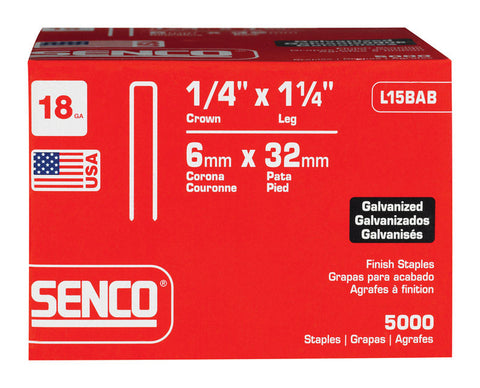 Senco 1/4-inch Narrow Finish Staples Gray 1-1/4 in. L