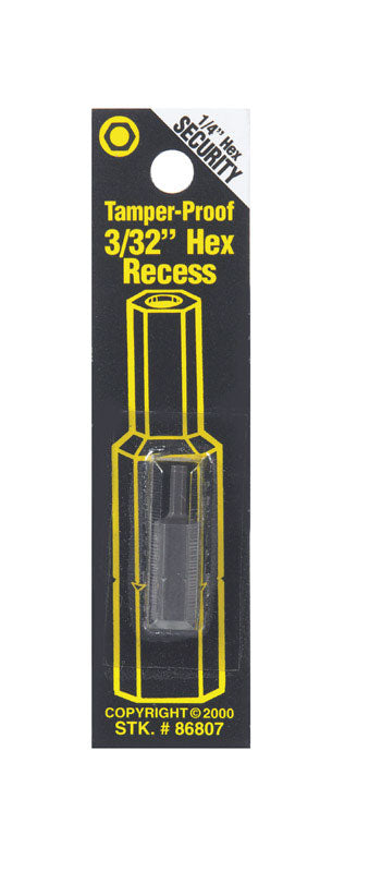 Best Way Tools 3/32 in. Hex Screwdriver Bit 1/4 in. Dia. x 1 in. L 1 pc.