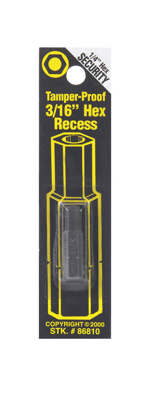 Best Way Tools 3/16 in. Hex Screwdriver Bit 1/4 in. Dia. x 1 in. L 1 pc.