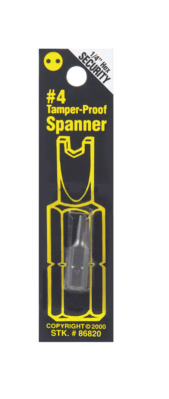 Best Way Tools #4 Spanner Screwdriver Bit 1/4 in. Dia. x 1 in. L 1 pc.