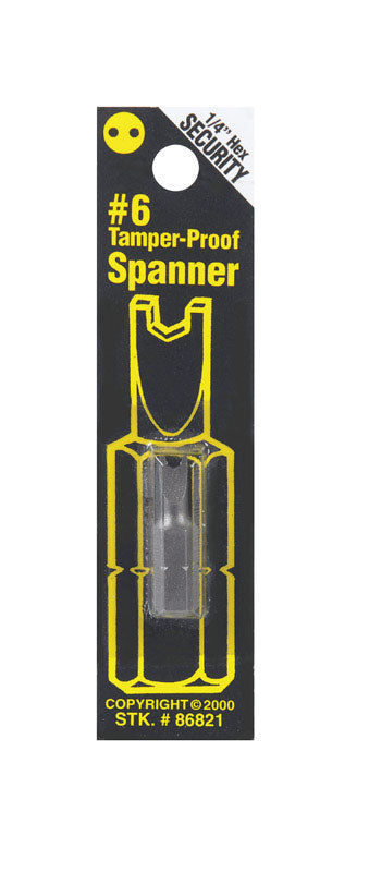Best Way Tools #6 Spanner Screwdriver Bit 1/4 in. Dia. x 1 in. L 1 pc.