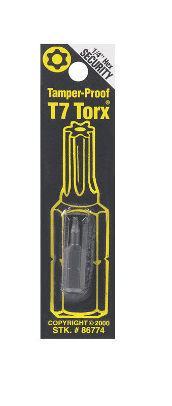 Best Way Tools T7 Torx Screwdriver Bit 1/4 in. Dia. x 1 in. L 1 pc.