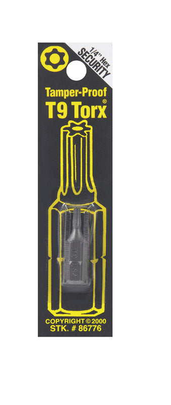 Best Way Tools T9 Torx Screwdriver Bit 1/4 in. Dia. x 1 in. L 1 pc.