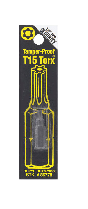 Best Way Tools T15 Torx Screwdriver Bit 1/4 in. Dia. x 1 in. L 1 pc.