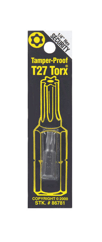 Best Way Tools T27 Torx Screwdriver Bit 1/4 in. Dia. x 1 in. L 1 pc.