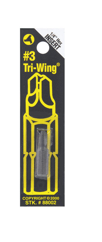 Best Way Tools Tri-Wing #3 Screwdriver Bit 1/4 in. Dia. x 1 in. L 1 pc.