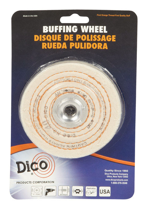 Dico 4 in. Dia. Spiral Sewn Buffing Wheel