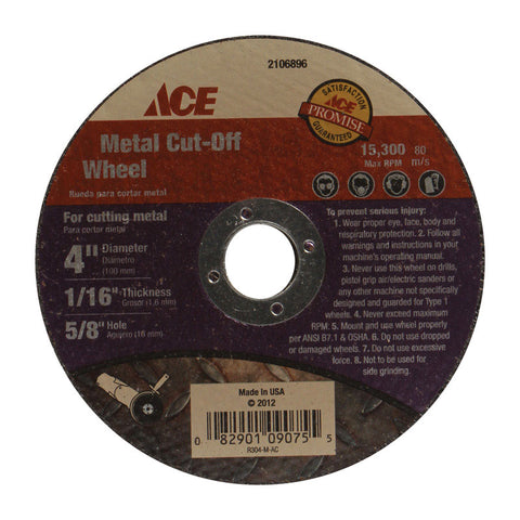 Ace 4 in. Dia. x 0.06 in. 0.625 in. Masonry Cut-Off Wheel