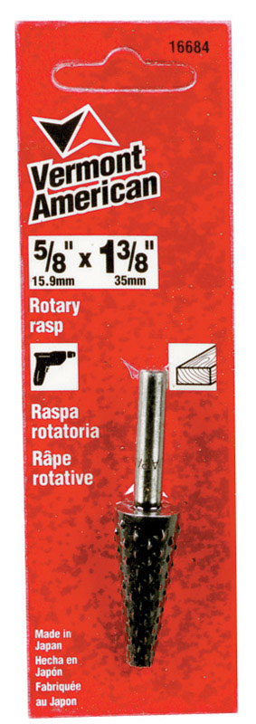 Vermont American 5/8 in. Dia. x 1-3/4 in. L Alloy Steel Rotary Rasp Conical Single Cut 1 pc.