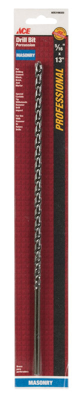 Ace Carbide Straight Shank 5/16 in. Dia. x 13 in. L Percussion Drill Bit 1 pc.