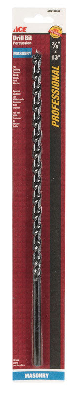 Ace Carbide Straight Shank 3/8 in. Dia. x 13 in. L Percussion Drill Bit 1 pc.