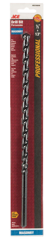 Ace Carbide Reduced Shank 1/2 in. Dia. x 13 in. L Percussion Drill Bit 1 pc.
