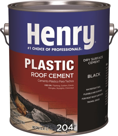 Henry HE204042 Plastic Roof Cement, Black, Liquid, 1 gal Can, Pack of 4