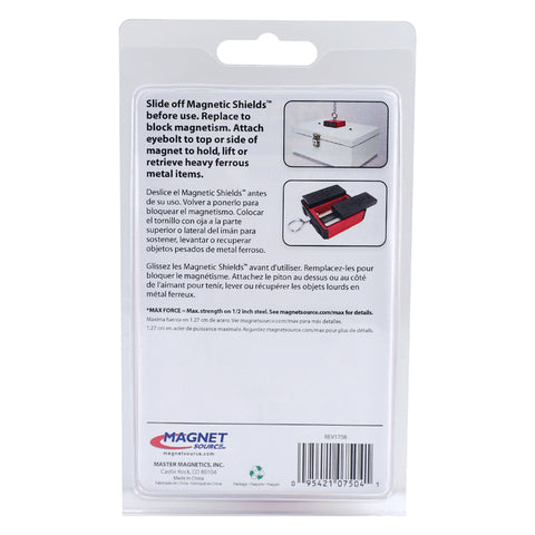 Magnet Source 2.375 in. L X 2.375 in. W Red Retrieving Magnet 40 lb. pull 1 pc